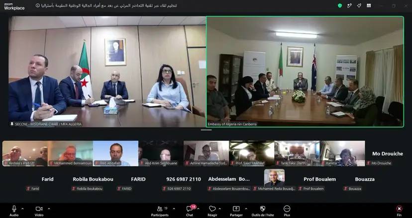 M. Chaib préside, par visioconférence, une rencontre interactive avec les membres de la communauté nationale établie en Australie